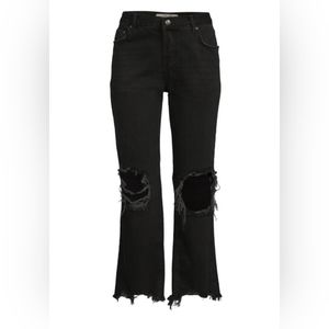 Black Distressed High-Rise Women's Jeans